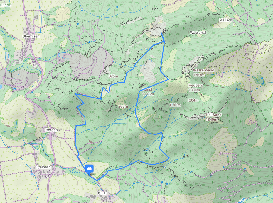 Standort Fahrzeug und geplante Route